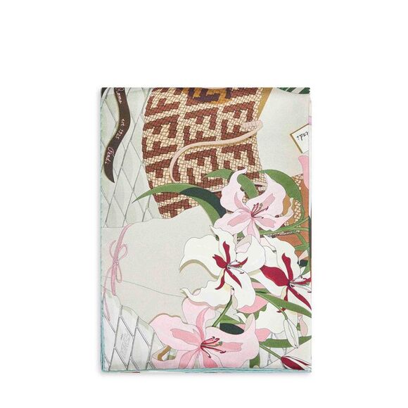 Fendi Silk Women Light Green Printed Silk Fendi Florist Scarf